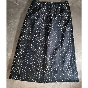 ABBYER GLASS SKIRT SIZE 12 BLUE TAN SILK BLEND A-LINE BACK SLIT